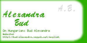 alexandra bud business card